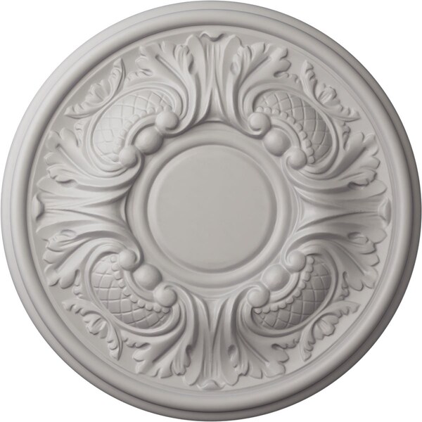 Ekena Millwork Wakefield Ceiling Medallion (Fits Canopies up to 3 5/8"), 11 3/4"OD x 1 1/4"P, Ultra Pure White CM11WAUWF - main